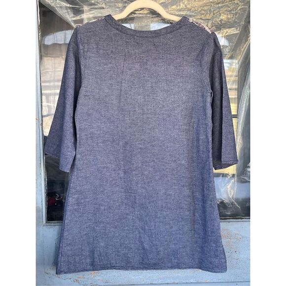 1454 Flying Tomato Embroidered Denim Tunic Blouse Size Medium - Picture 5 of 7